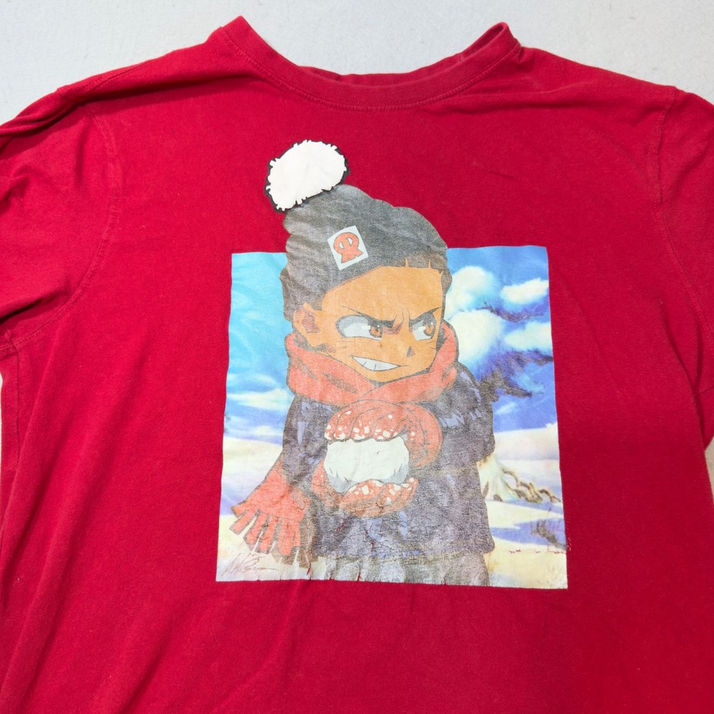 The Boondocks Huey Freeman Anime Cartoon Graphic T-Shirt X-Large Red Short sleve